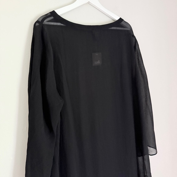 NWT J. Jill 100% Silk Wearever Collection Sheer 3/4 Sleeves Dress Black Size XL - Picture 4 of 9